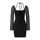thumbnail image 2 of VISgogo Vestido de manga larga para mujer con correas ajustables, ropa de verano de malla transparente de color sólido VISgogo moda, 2 of 9