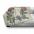 thumbnail image 3 of Party Soft Flannel Fleece Throw Blanket, Friendly Robot Characters Circle Futuristic Sci Fi Machines Children Toys, Cozy Plush for Indoor and Outdoor Use, 50" x 70", Multicolor, by Ambesonne, 3 of 6