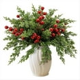 thumbnail image 1 of 45 Ramas Artificiales de Pino Navideño con Frutos Rojos, Hojas de Pino Norfolk Perennes Artificiales y Ciprés para Manualidades., 1 of 5