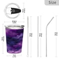 thumbnail image 3 of 11oz Double-Wall Vacuum Insulated Stainless Steel Tumbler with Straws Sports Mugs BPA-Free Purple and Black Tie-dye Texture, 3 of 7