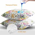 thumbnail image 4 of Throw Pillow Covers 18x18 Inch Set of 2, Wildflowers Waterproof Outdoor Pillow Covers, Spring Country Tulip Butterfly Floral Leaf Decorative Cushion Pillowcases for Couch, Sofa, Bed, Garden, Patio, 4 of 9