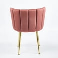 thumbnail image 4 of Pink Dining Chair Set with Golden Iron Legs and Ergonomic Seats / Ideal for Dining and Living Areas, 4 of 5