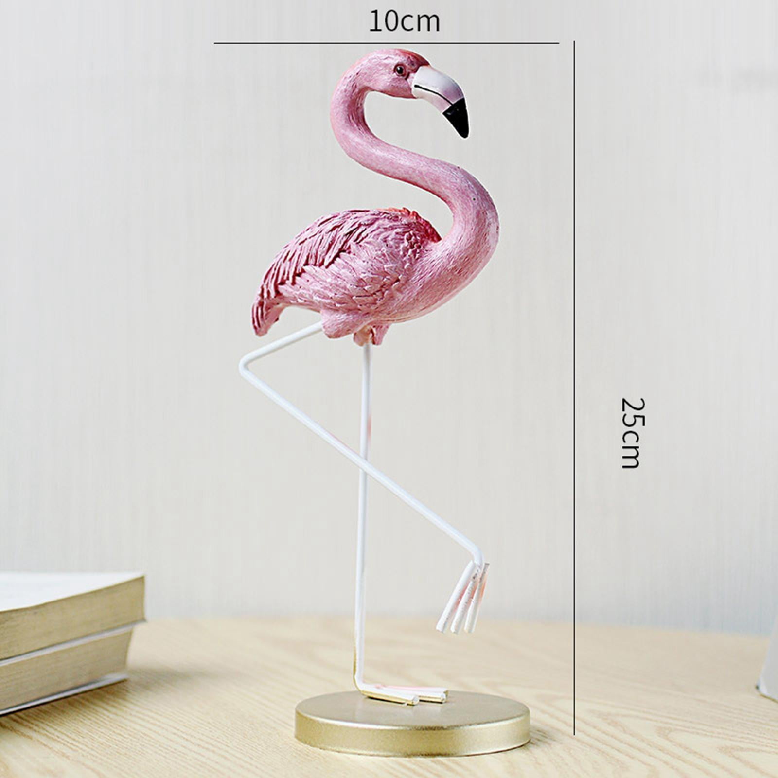 CoudarTitie Flamingo Resin Bird Sculpture Modern Art Garden Figurine with Metal Stand and Wooden Flying Birds Wall Hanging Signs for Home Decor Study Room Farmhouse