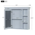thumbnail image 6 of 35'' x 28'' Blue Wall Mounted Bathroom Storage Cabinet with Mirror Door, Modern Bathroom Wall Cabinet with Mirror, Medicine Cabinet with 6 Open Shelves, 6 of 12