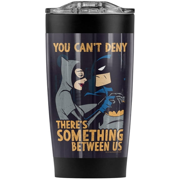 Batman: The Animated Series Catwoman Between Us Stainless Steel Tumbler 20 oz Coffee Travel Mug/Cup, Vacuum Insulated & Double Wall with Leakproof Sliding Lid | Great for Hot Drinks and Cold Beverages