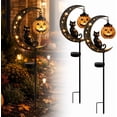 thumbnail image 2 of Solar Halloween Cat & Pumpkin Garden Light, Waterproof LED Moon Stake Decor, Outdoor Yard Light for Patio Lawn Pathway, 2 of 7