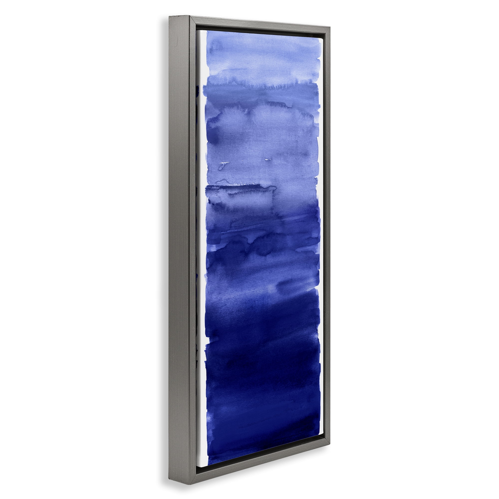 Stupell Industries Indigo Blend Gradient Gray Framed Floater Canvas Wall Art, design by Allie Corbin