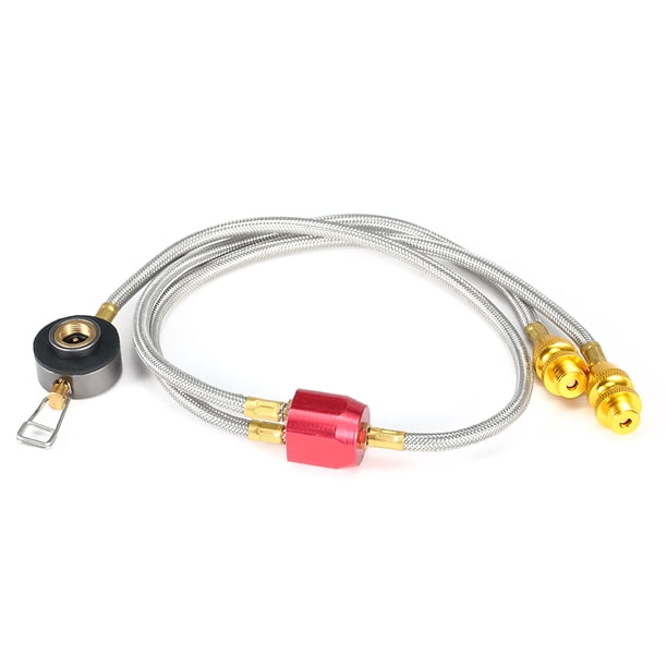 Adaptador adaptador de manguera quemador para estufa de Camping doble cilindro plano