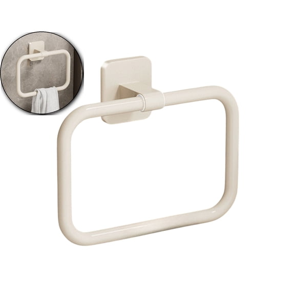 Wall Mounted Plastic Towel Rack, Round Hand Towel Hanger, Multipurpose Bathroom Accessory Rod for Kitchen Use