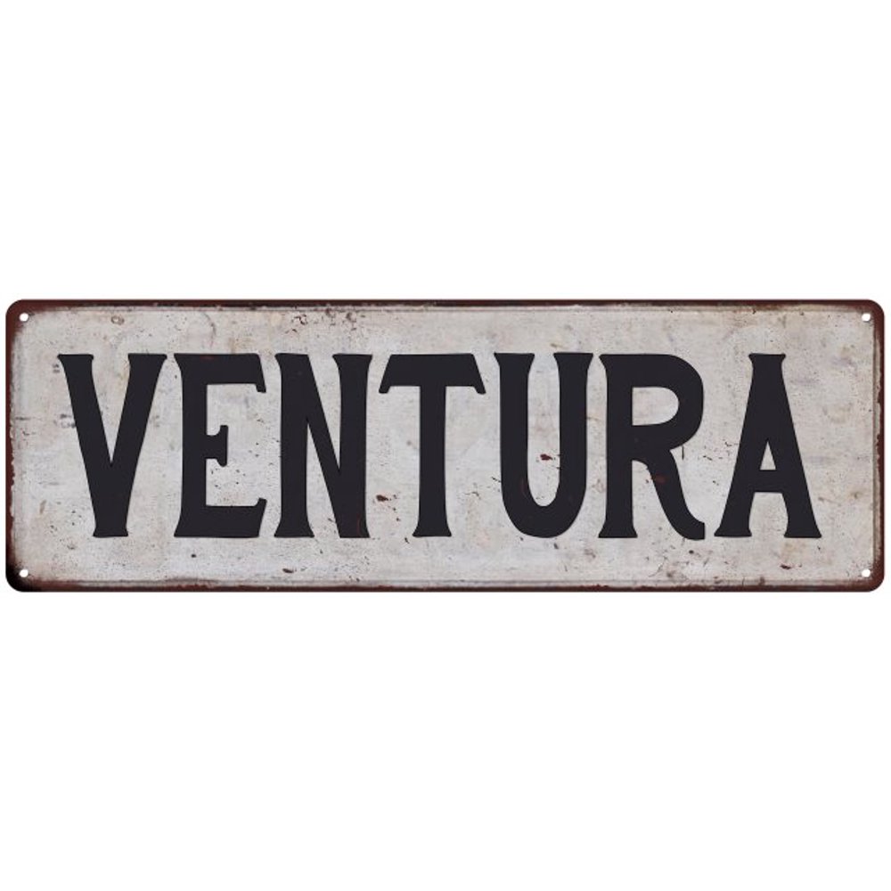 VENTURA Vintage Look Rustic Metal Sign Chic City State Retro 6185871