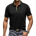 thumbnail image 3 of GIRUNS Men's Polo Shirts Short Sleeve Casual Cotton Shirts Classic Collared Shirt with Pocket Black M, 3 of 8