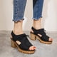 thumbnail image 1 of Tamaño de zapatos de mujer de tacón alto de microfibra de cuero artificial y mezclilla de moda 35-43 Wmkox8yii hfjk2562, 1 of 9