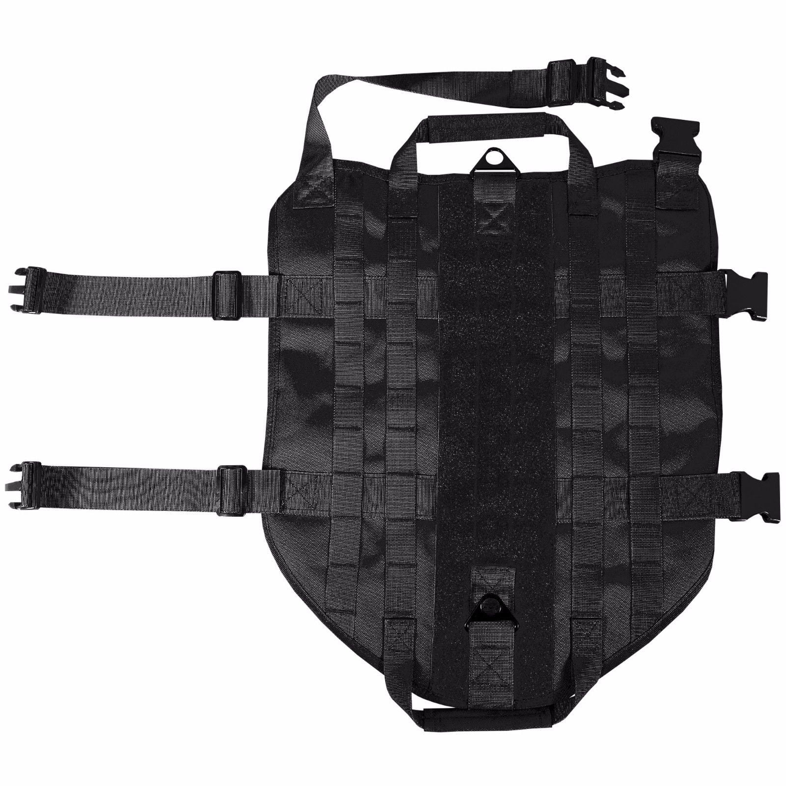 LIVABIT K9 Dog Tactical Vest Harness PVC Patch Heavy Duty Bungee Leash Tan Large 