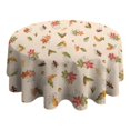 thumbnail image 4 of Autumn Fall Leaves Pattern Round Tablecloth 60" X 60",Wrinkle Wipeable Table Cloth for Kitchen Dining Room Picnic Patio Party, 4 of 6