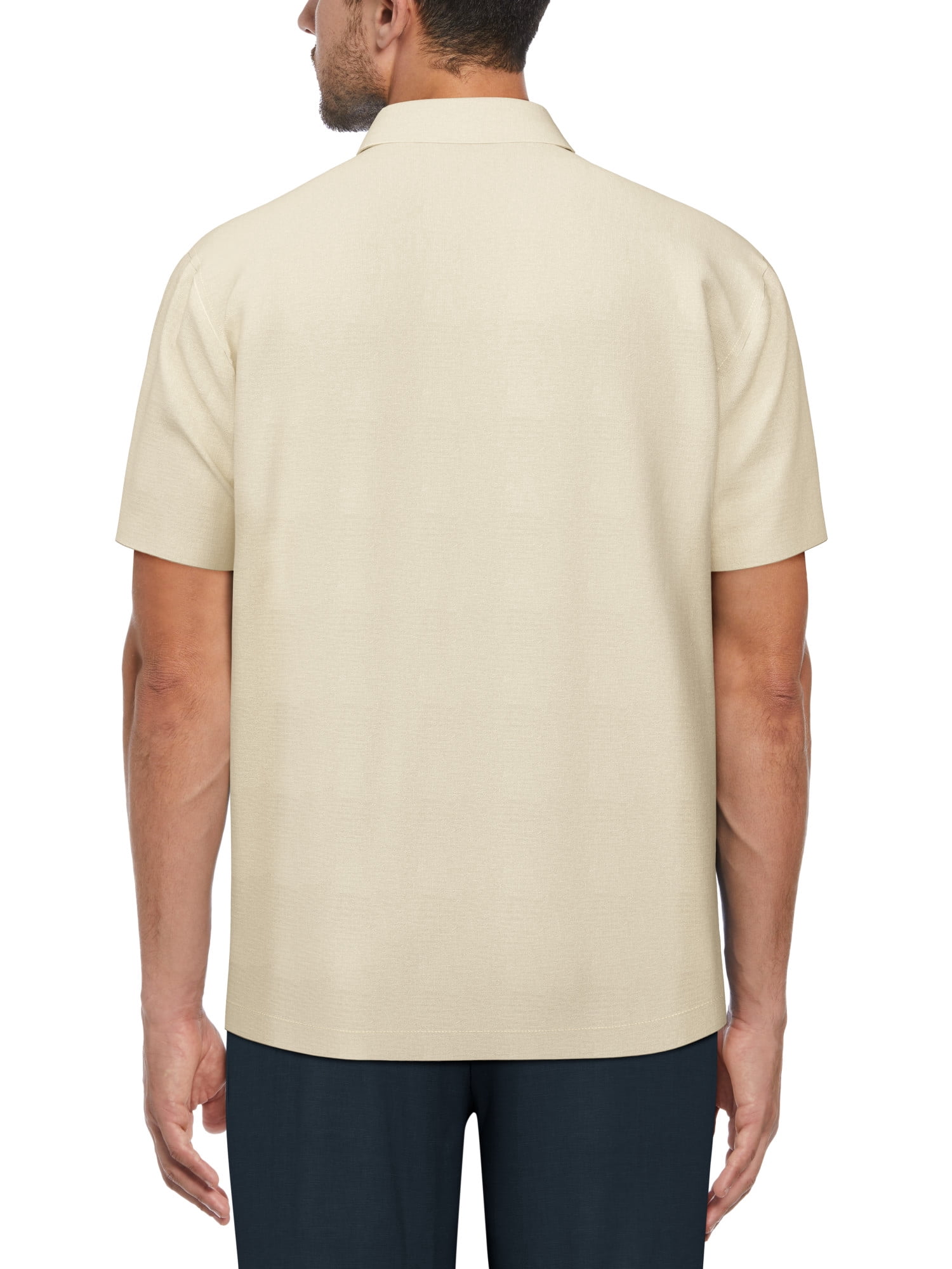 Cafe Luna Men's and Big Men's Pintuck Short Sleeve Guayabera Shirt, Sizes S-5XL