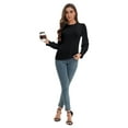 thumbnail image 6 of Women's Fall Puff Long Sleeve Tunic Tops Pleated Crew Neck Shirts Blouses Casual Loose T-Shirts, 6 of 6