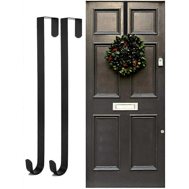 Wreath Hanger Door Hook For Christmas Door, 2pcs Metal Wreath Holder, Wreath Hook For Front Door, Christmas Wreath Hook Above The Door Hook Holder, Wr