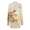 thumbnail image 4 of DDAPJ pyju Christmas Cardigan for Women 2025 Funny Snowflake Santa Print Tops Lightweight Casual Open Front Long Sleeve Cardigans Khaki M, 4 of 6