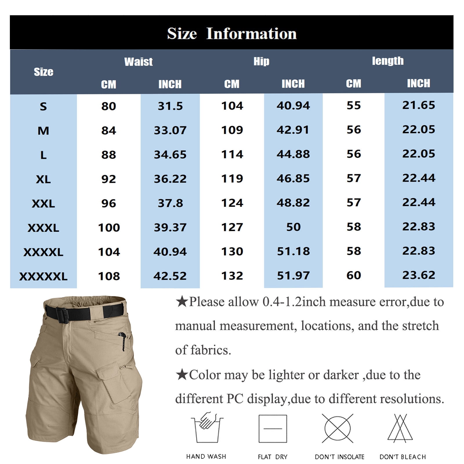 Mens Swim Trunks Men's Casual Resort Tactical Multi-Pocket Cargo Shorts Workwear Utility Crop Pants with Hook and Loop Patches Summer Outdoor Hiking Fishing Shorts Gray M