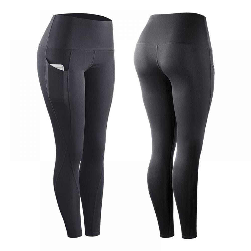 Legging 3/4 Taille Haute Femme – Pantalon Capri Sport Yoga Running Opaque Noir – Confort & Maintien