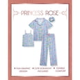 thumbnail image 2 of Princess Rose Girls Pajamas Set Cute Sleep Shirt Top Pajama Pants Shorts with Scrunchie 4 Piece, 2 of 7