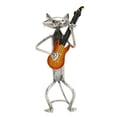 thumbnail image 2 of Estatua de gato de pie, un gato que toca la guitarra Estatua de gato Un gato que toca la guitarra Escultura de metal Materiales ecológicos, 2 of 12