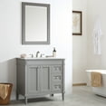 thumbnail image 4 of Vinnova Catania 36" Single Vanity in Gray with Carrara White Marble Countertop and Mirror, 4 of 7