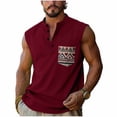 thumbnail image 3 of BRGZLK Men's Tank Tops Casual Fashion Sports Print Undershirts Summer Sleeveless Workout Gym Shirts with Button Up Pocket, 3 of 7