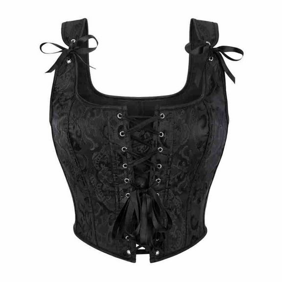 GILIGEGE Corset Tops for Women Going Out Crop Tops for Women Corset Tops for Women Bustier Lingerie Lace Waist Bodysuit Black L