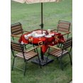 thumbnail image 3 of Outdoor Tablecloth with Umbrella Hole and Zipper, Red Plaid Santa Christmas Square Table Cloth 54x54 Inch Waterproof Tablecloth, Gifts Xmas Snowflake Farmhouse Picnic Table Cover for Patio Camping, 3 of 7