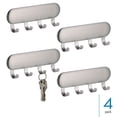 thumbnail image 3 of iDesign Self-Adhesive Stainless Steel Key Rack with 4 Hooks for Entryway, Hallway, and Garage, 3 of 8