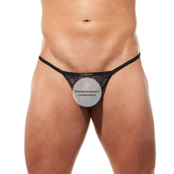 Men's Gregg Homme 190114 Starr Printed G-String (Navy M)