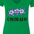 thumbnail image 4 of Inktastic Colorado Columbine Flowers Women's V-Neck T-Shirt, 4 of 5