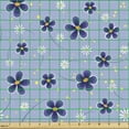 thumbnail image 2 of Ambesonne Floral Fabric by the Yard Upholstery, Spring Flowers Polka Dots, 5 Yards, Ceil Blue Indigo, 2 of 5