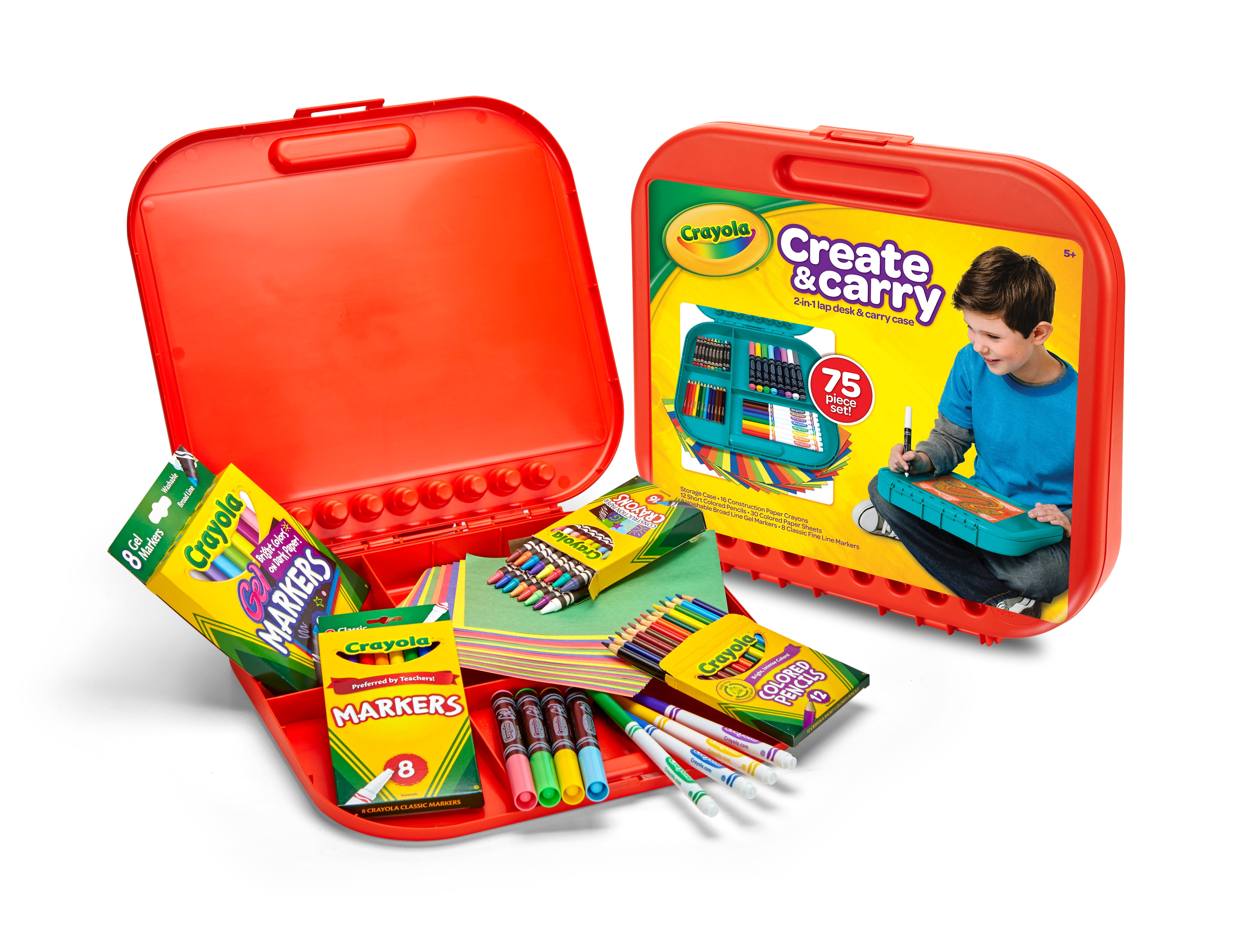 Crayola Create and Carry Art Coloring Set, Child Ages 5+, 75 Pieces