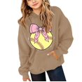 thumbnail image 2 of CPNG Girls Oversized Hoodie Softball Bow Printed Long Sleeve Hooded Pullover Sweatshirt Comfort Loose Casual Hoodie Sweatshirt Tops, 2 of 5