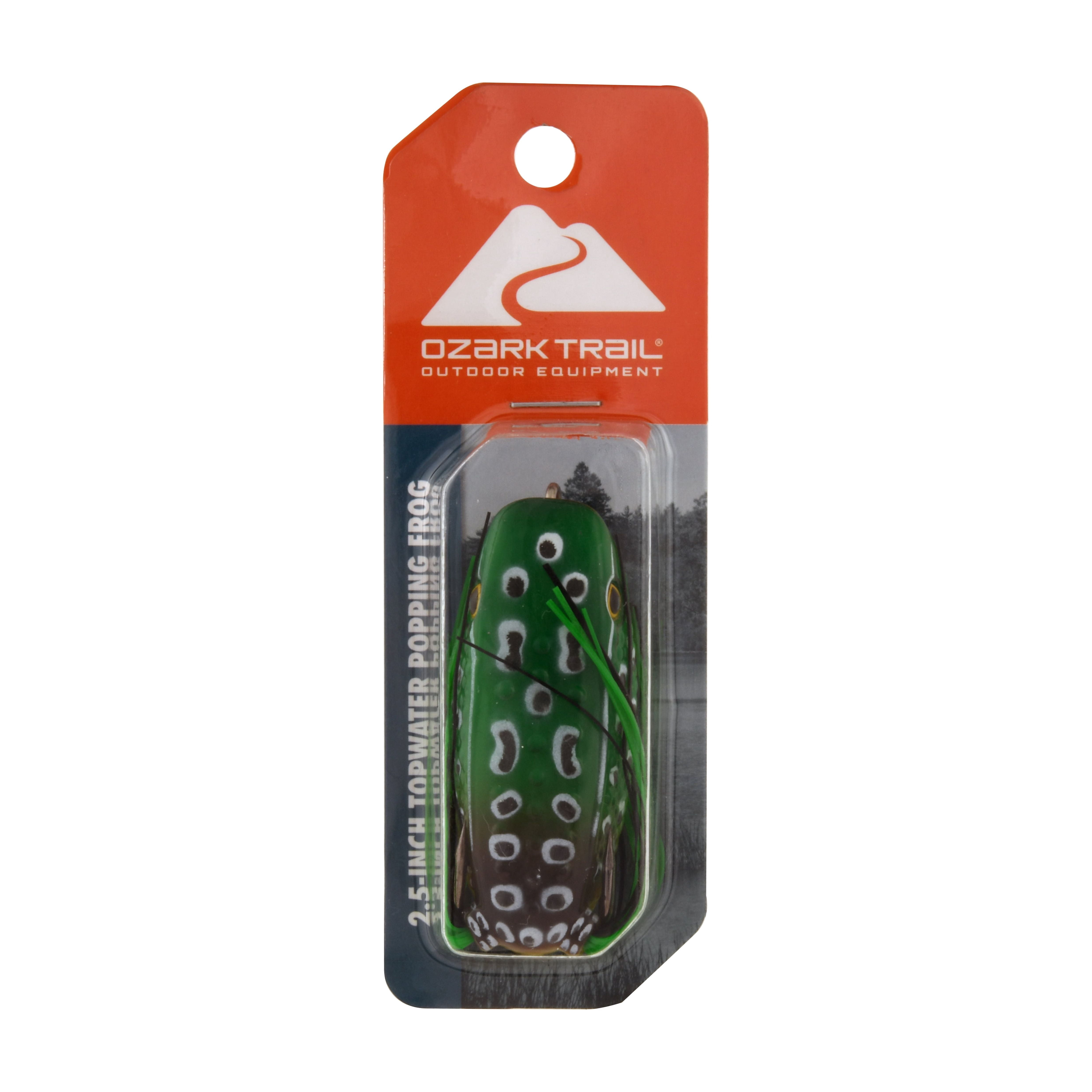 (3 pack) Ozark Trail Frog Popper Fishing Lure for Bass Fishing, Brown