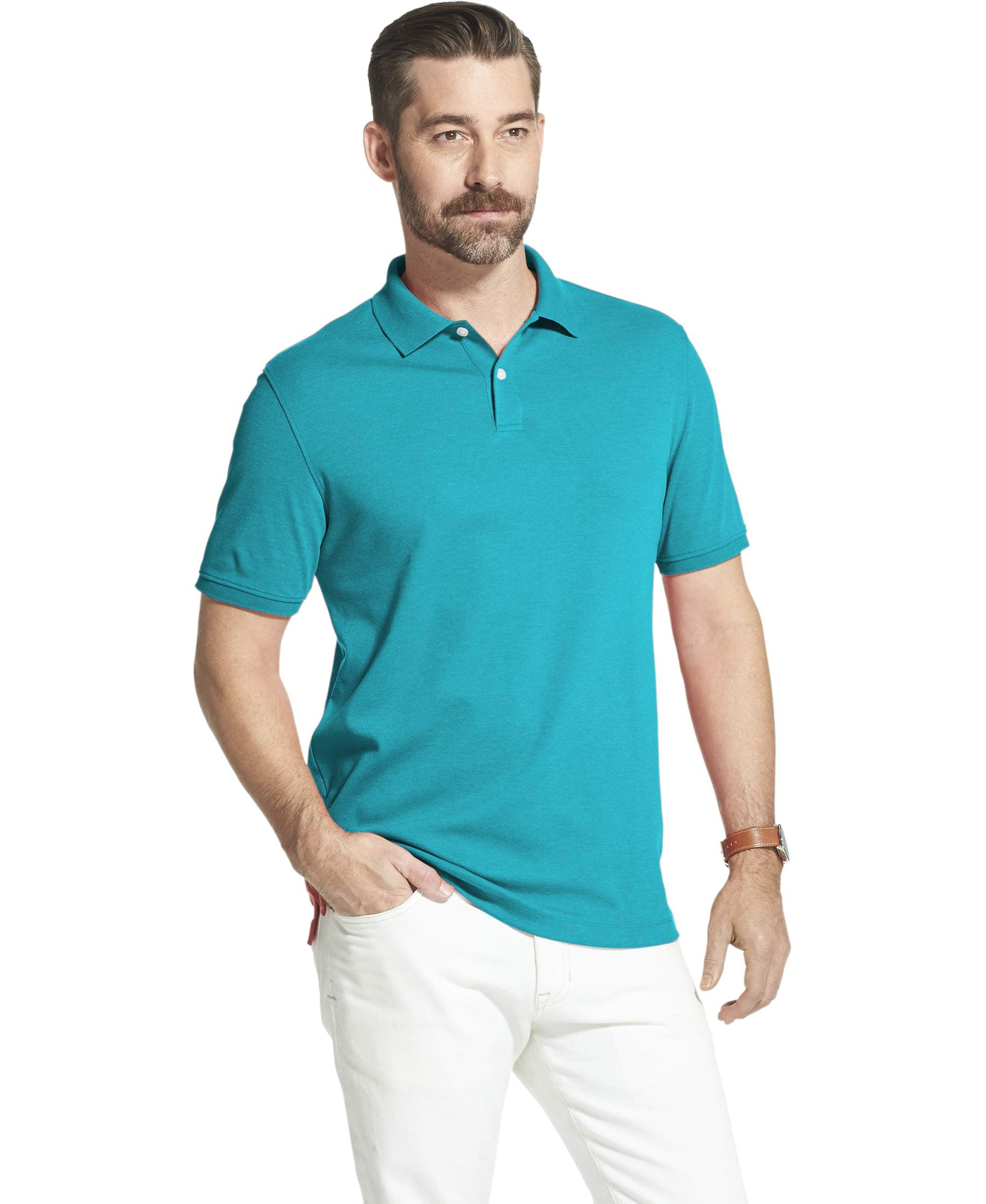 Arrow - Arrow Men's Solid Cool Cotton Polo Shirt - Walmart.com ...