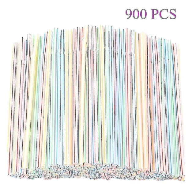 900pcs Plastic Disposable Straws For Parties/bar/beverage Shops/home Straws