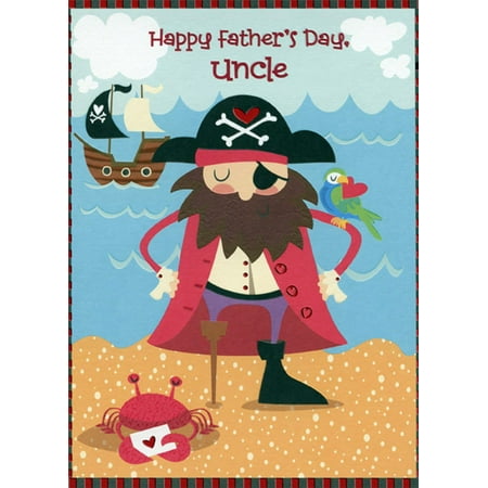 Designer Greetings Pirate with Red Jacket Juvenile / Kids Father's Day Card for Uncle