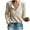 Khaki, variant on Honeeladyy Sales Button Down Shirts for Women Lattice Style Long Sleeve Blouse Loose Casual Comfy V Neck Tops Solid Color Tracksuit Gray