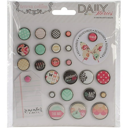 Daily Stories Decorative Brads 25/pkg-