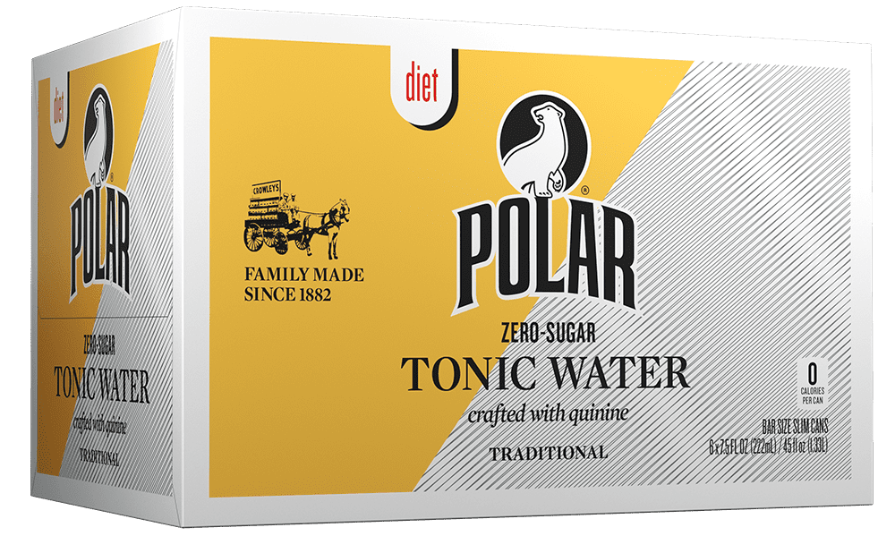 Polar Beverages Diet Tonic Water, 7.5 oz, 6 Pack Cans