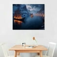 thumbnail image 2 of PRATYUS norwegian viking ship Poster Canvas Print Painting Picture Wall Art Bedroom Living Room Decor (frame,20x16 Inch), 2 of 3