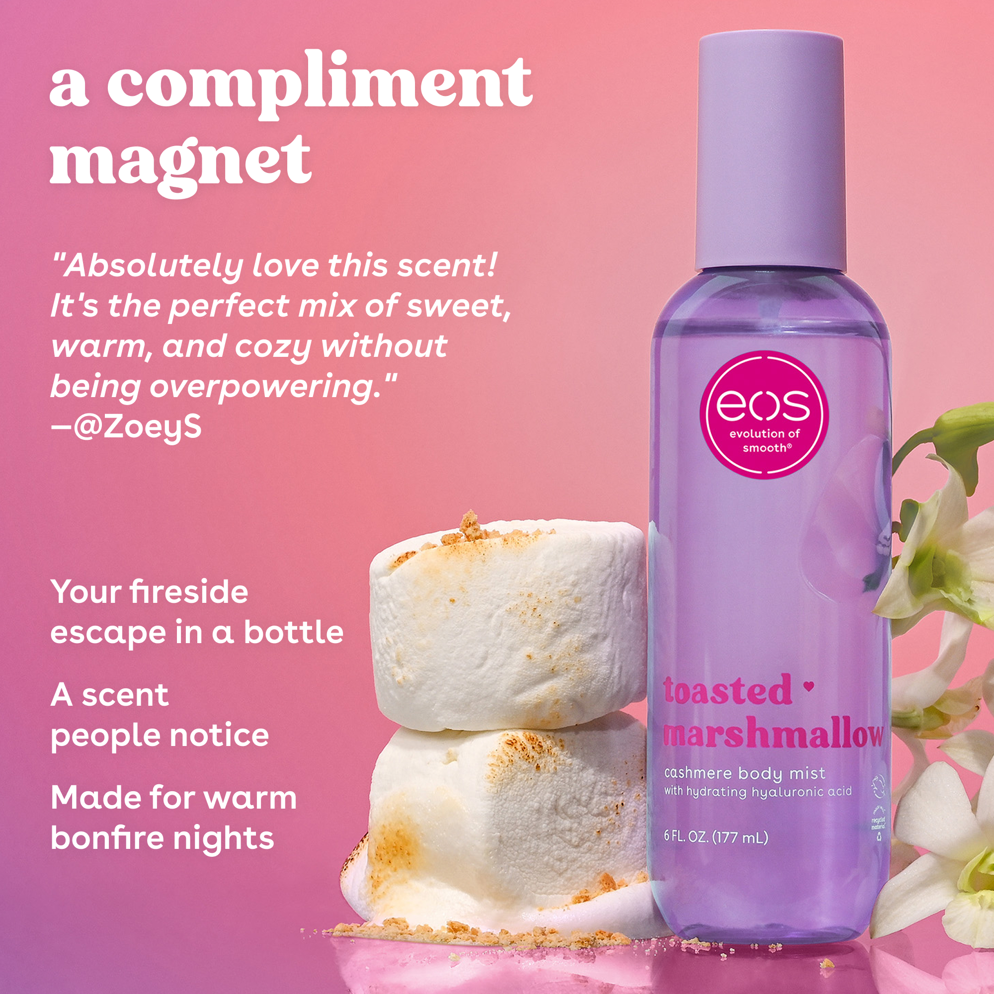 eos Cashmere Toasted Marshmallow Body Mist, 6 fl oz photo 2