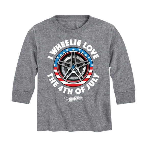 Hot Wheels - I Wheelie Love 4th of July - Toddler And Youth Long Sleeve Graphic T-Shirt