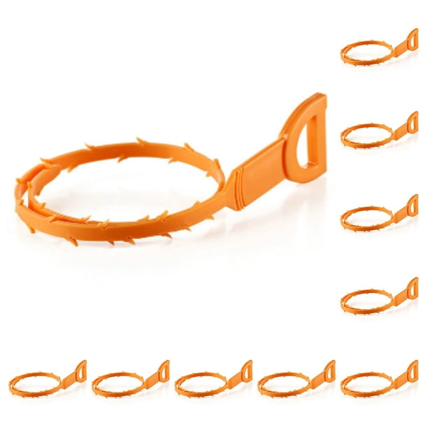 Monstrate Lavatory Drainage Pipe Clogged Removal Cleaning Sewer Equipment Plumbing Hook Clogging Household Dredging Remover Hair 10Conjunto