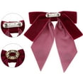 thumbnail image 3 of DARING DIVA Women's Velvet Alloy Rhinestone Pre-Tied Bow Tie Red, 3 of 6