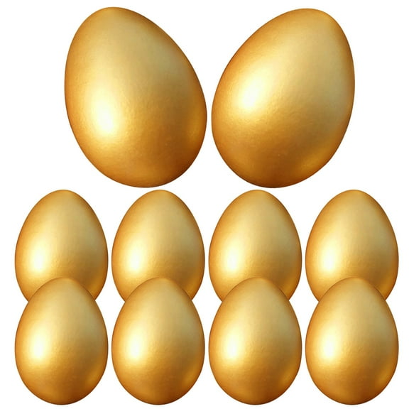 10 Pcs Easter Golden Eggs Gold Decor Easter Decor Egg Kids Decor DIY Easter Egg DIY Easter Decor Child