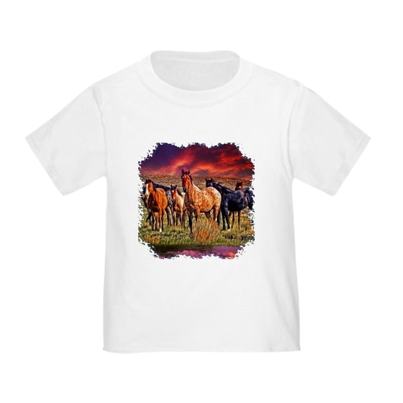 CafePress - Sunset Horses Toddler T Shirt - Cute Toddler T-Shirt, 100% Cotton